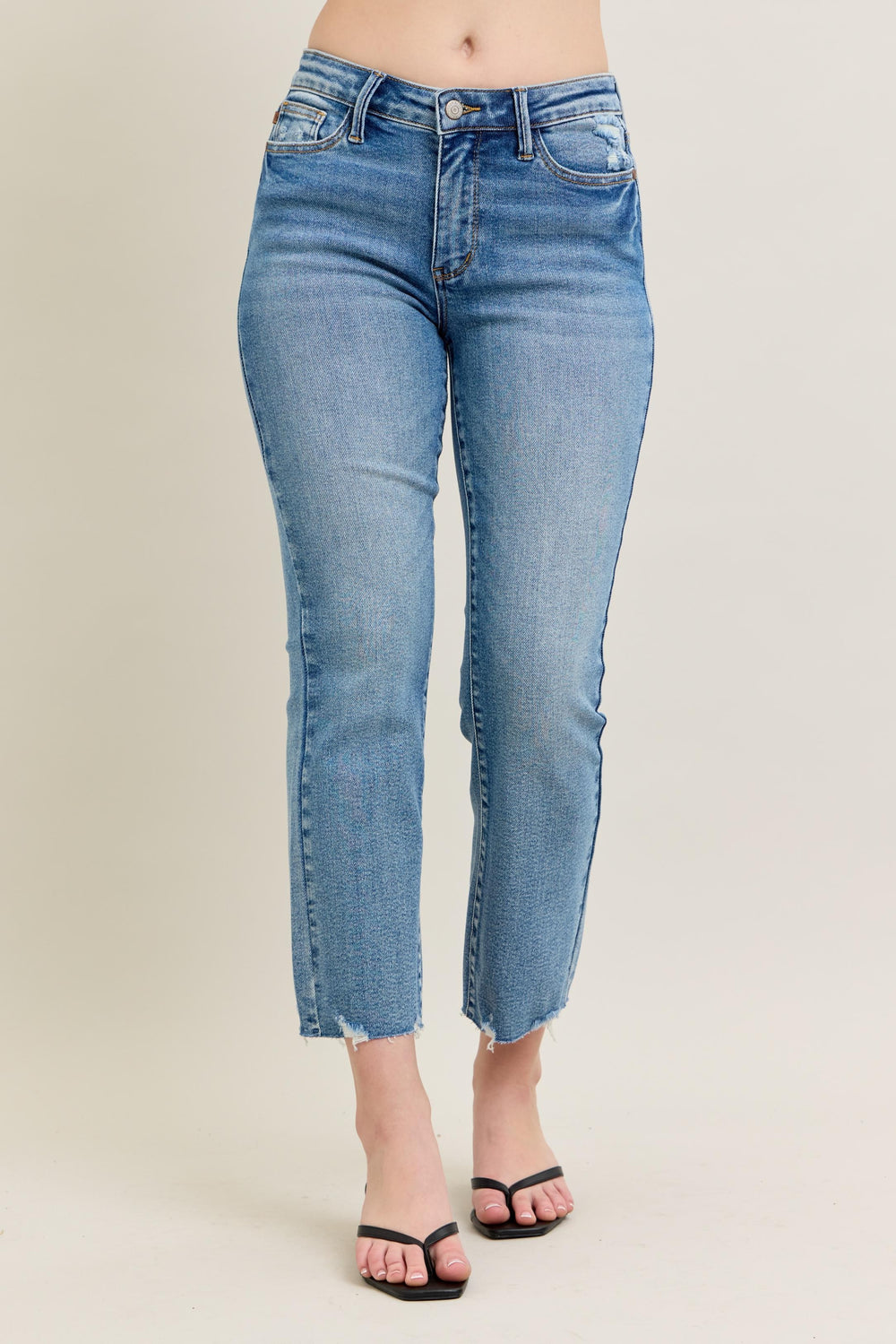 Judy Blue Vintage Wash Destroy Hem Kick Flare