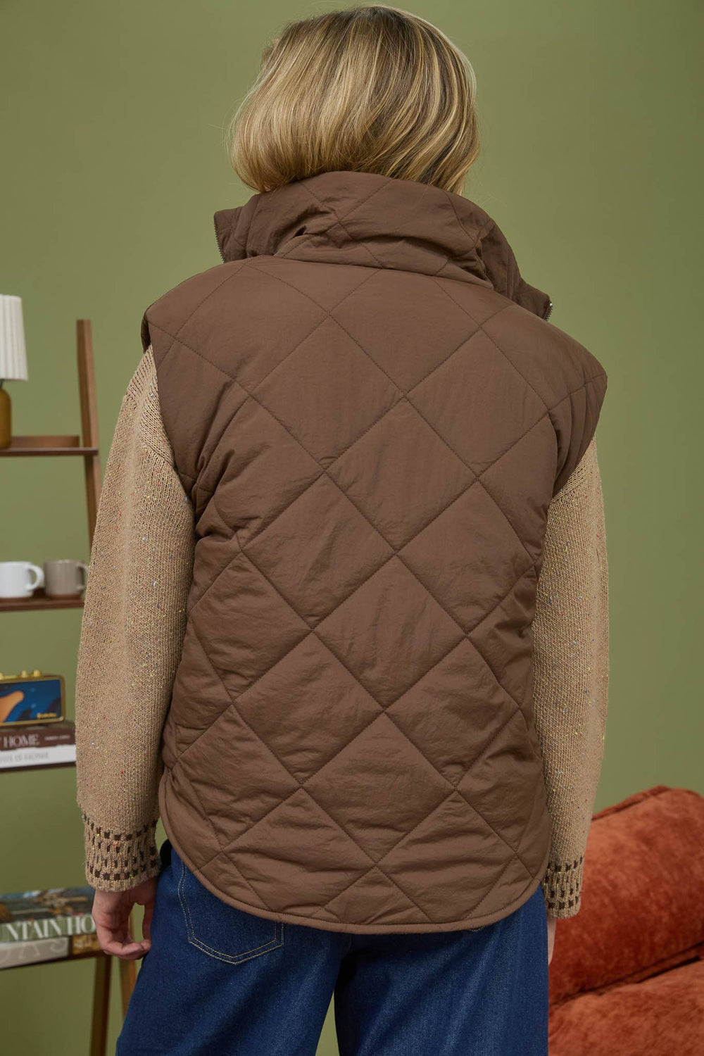 QUILTED FLEECE LINED PUFFER VEST