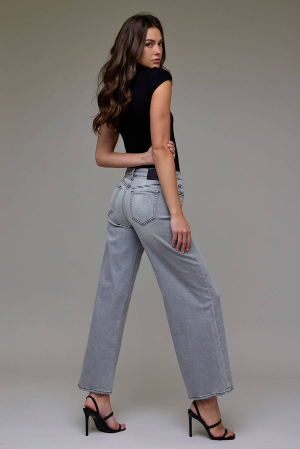 HIDDEN Light Grey Stretch Mid Rise Extra Wide leg
