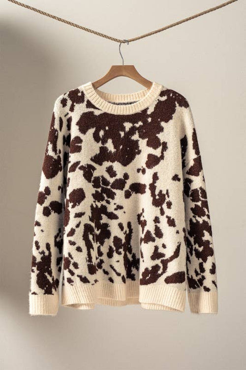 Cow Print Sweater