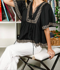 Boho Breeze Embroidered Blouse