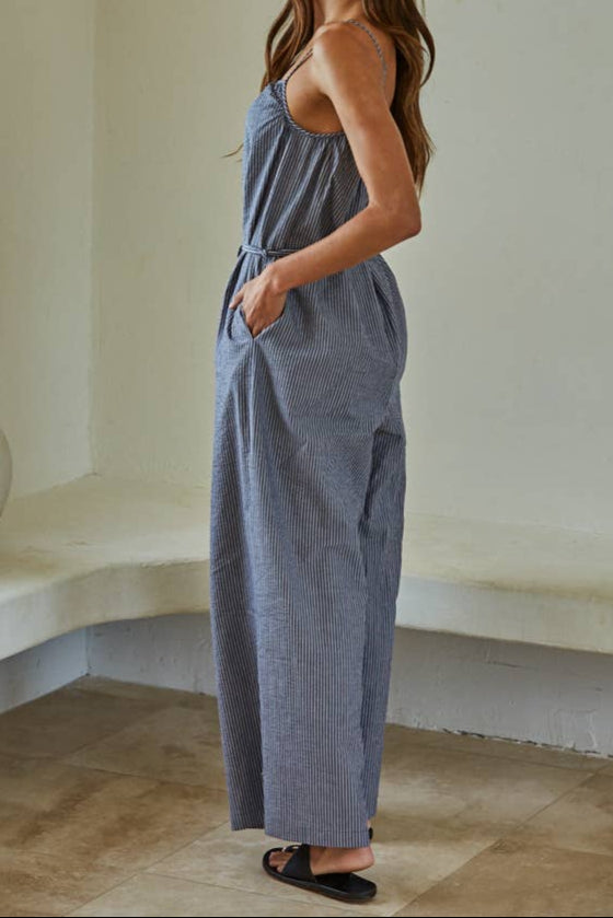 Striped Wide Leg Jumpsuit