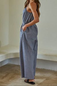 Striped Wide Leg Jumpsuit