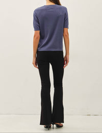 Annie Blue Short Sleeve Sweater