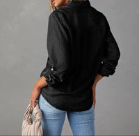 Black Button Down Denim Shirt