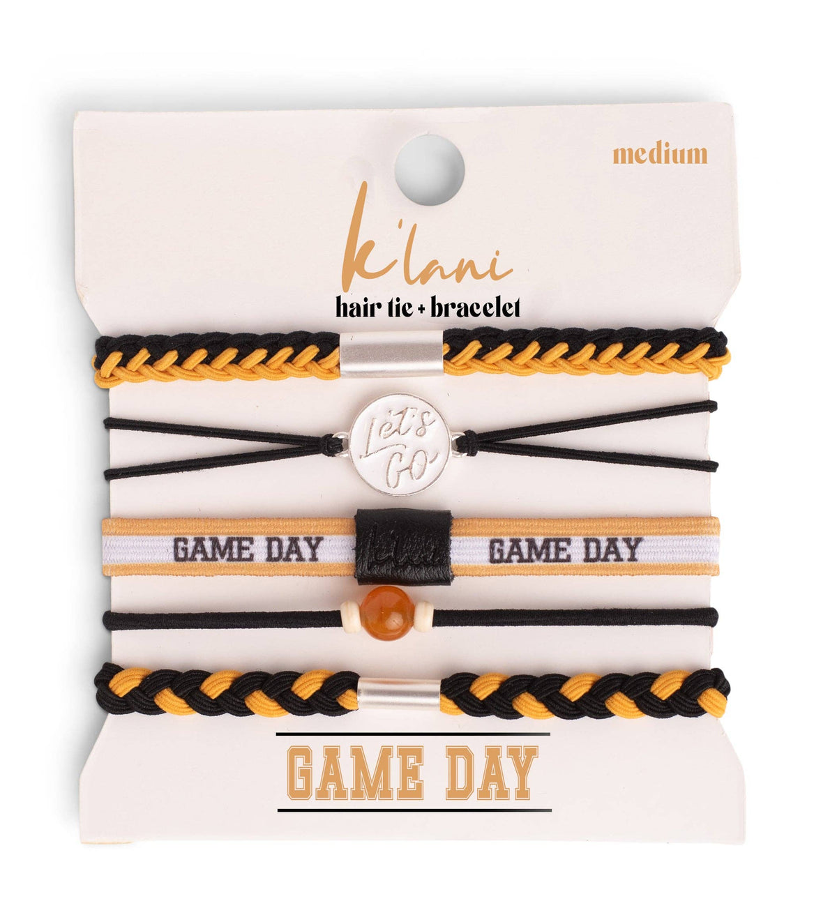 Hair Tie Bracelet - Black/Gold!!
