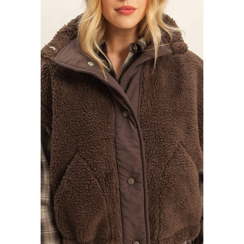 Chocolate Sherpa Vest Jacket