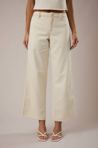 LACE TRIM WIDE LEG PANTS