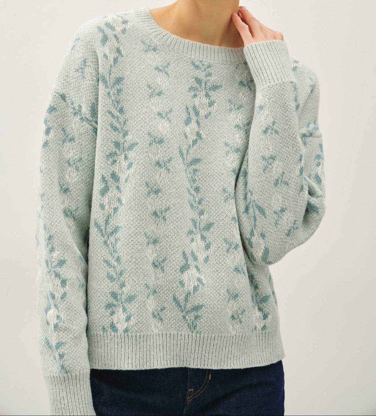 FLORAL JACQUARD SWEATER
