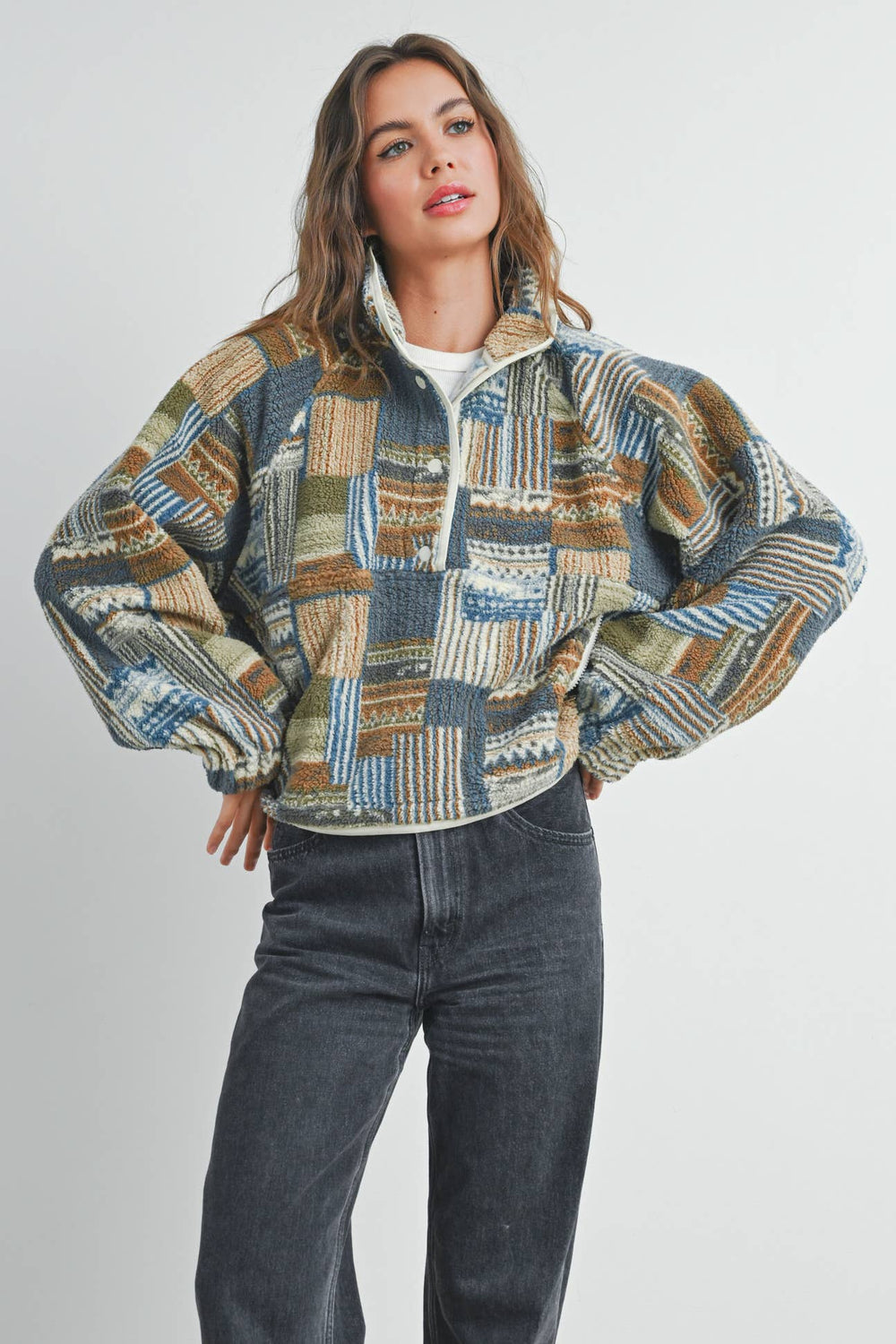 Patchwork Blue Sweatshirt