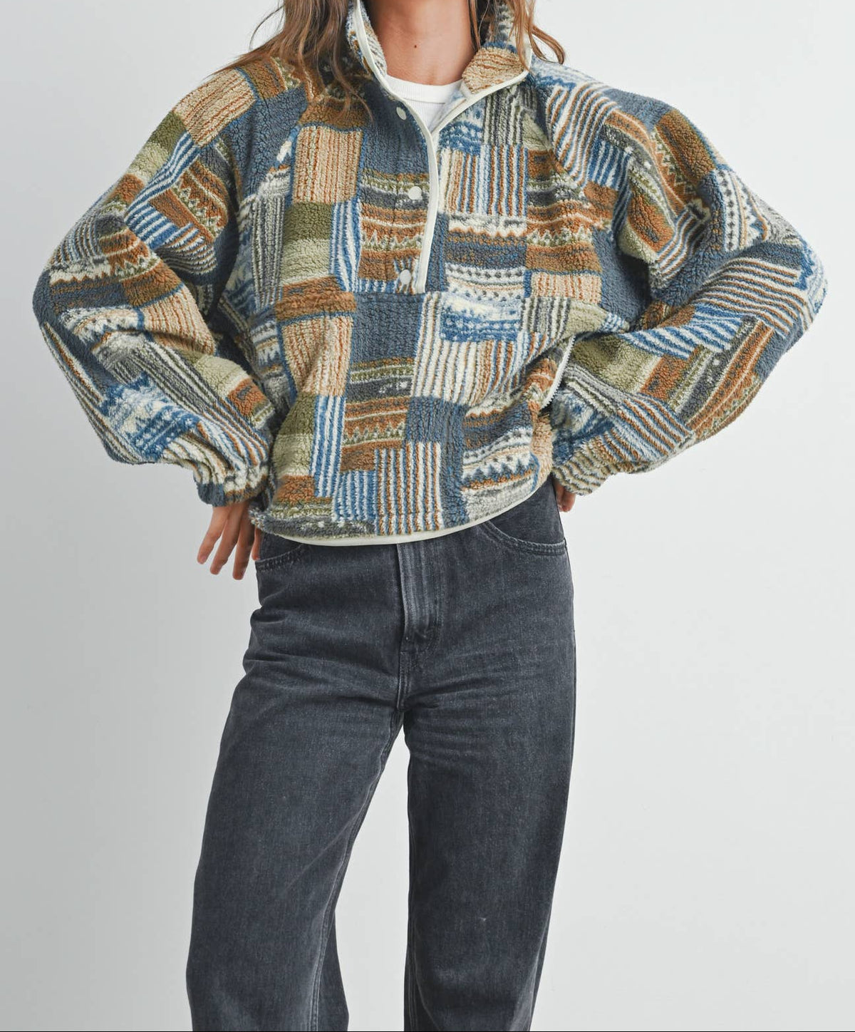 Patchwork Blue Sweatshirt