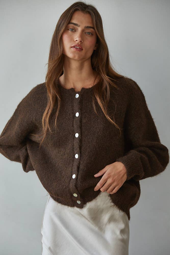 Chocolate Knit  Cardigan