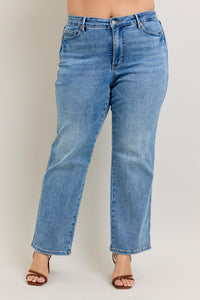 Judy Blue Tummy Control  Vintage Wash Straight Jeans