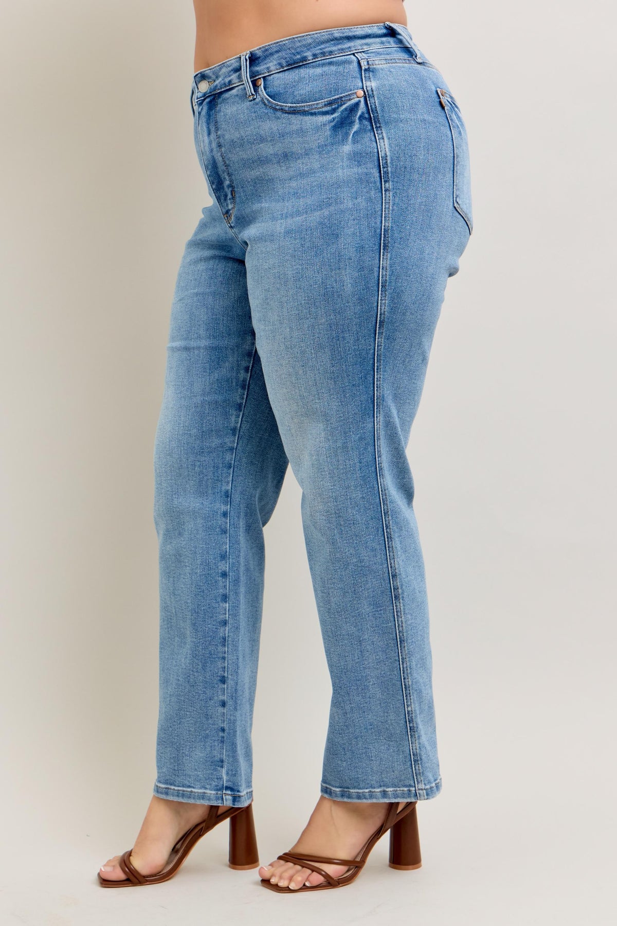 Judy Blue Tummy Control  Vintage Wash Straight Jeans