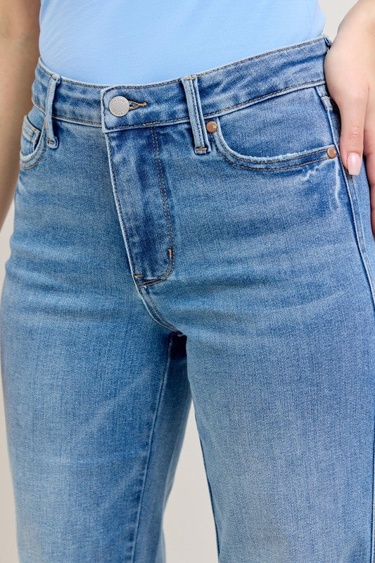 Judy Blue Tummy Control  Vintage Wash Straight Jeans