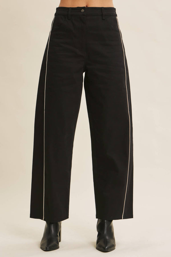 The Oxford Barrel Pant - Black