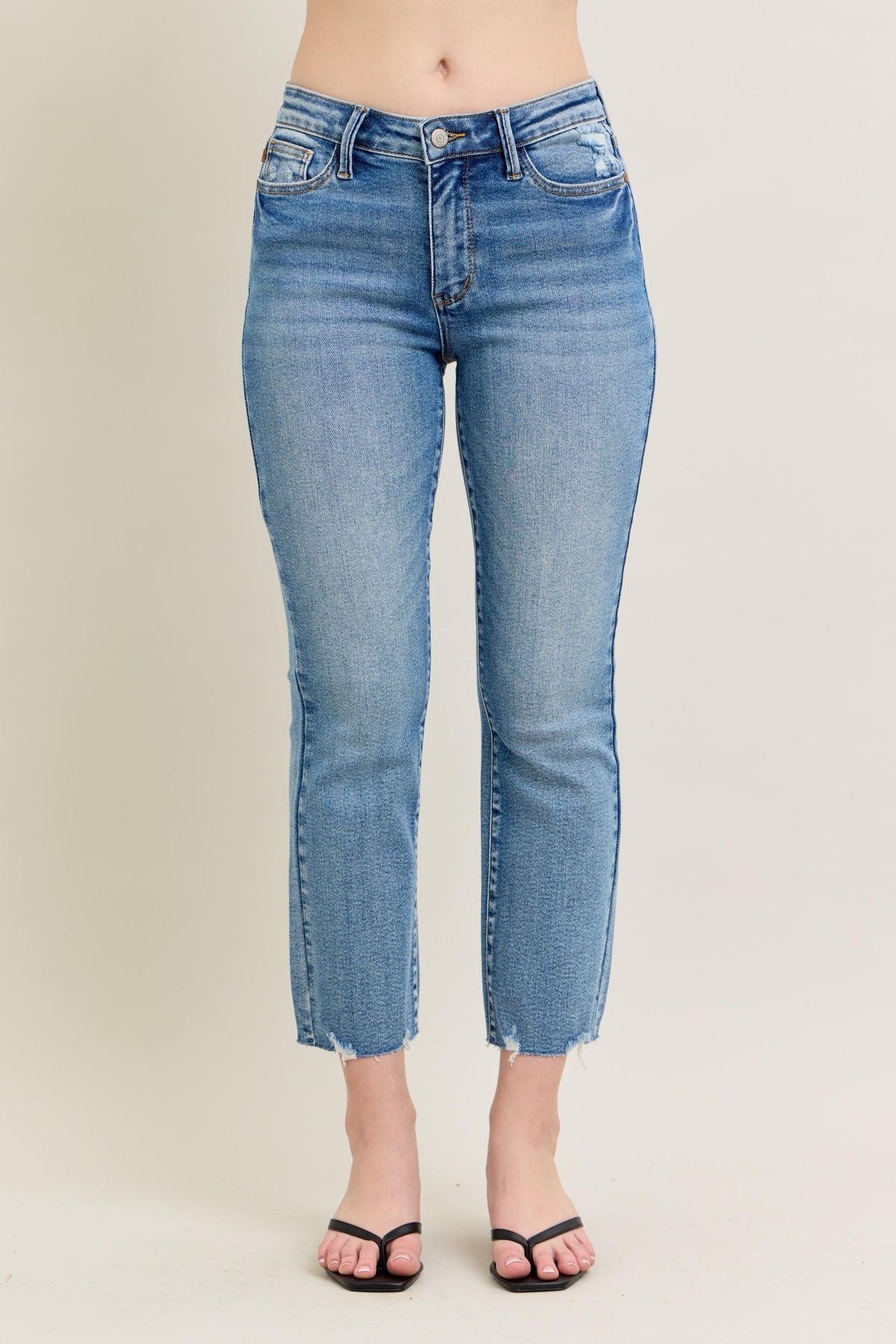 Judy Blue Vintage Wash Destroy Hem Kick Flare