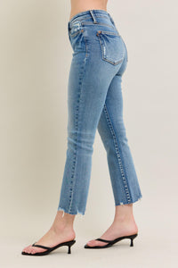 Judy Blue Vintage Wash Destroy Hem Kick Flare
