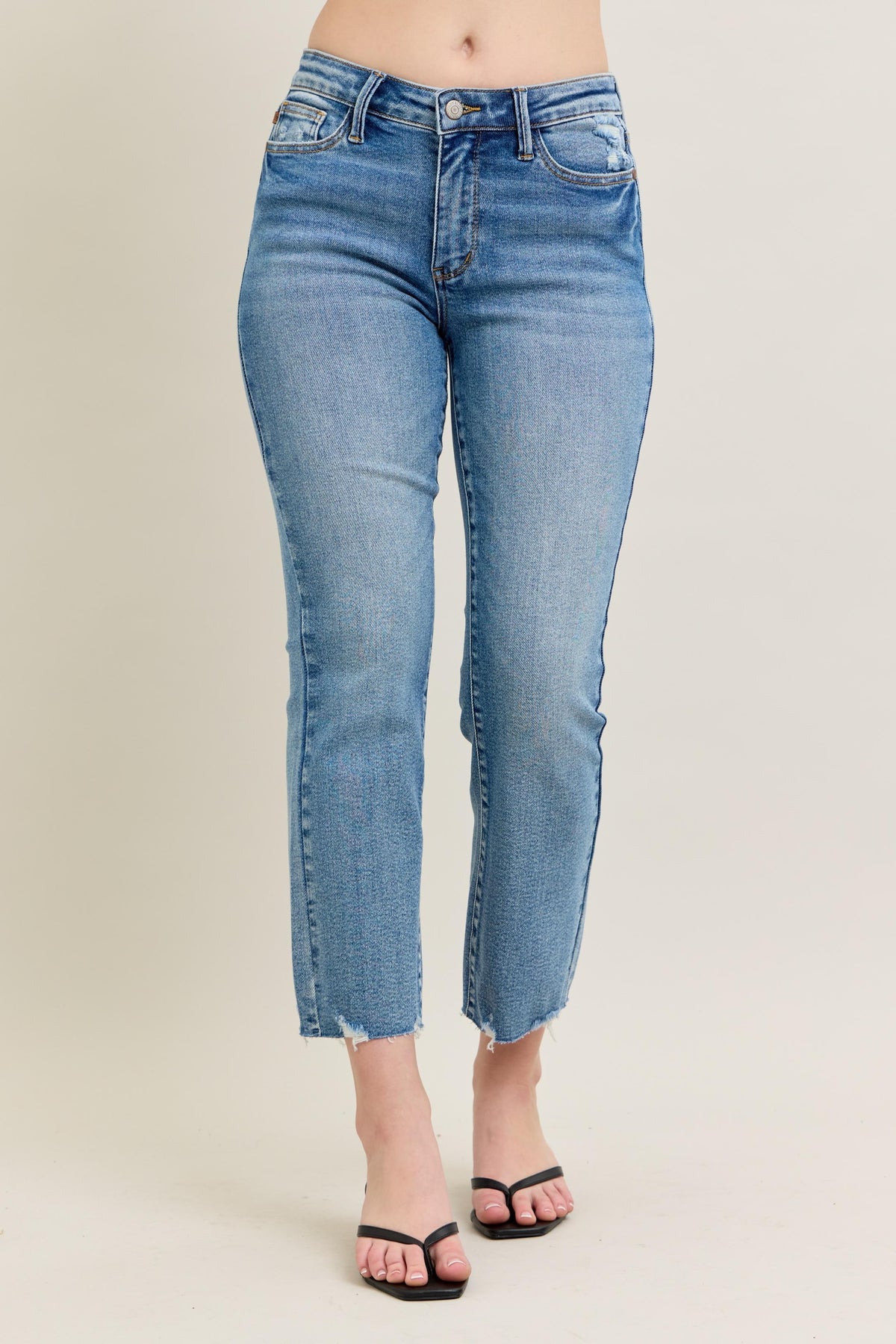 Judy Blue Vintage Wash Destroy Hem Kick Flare