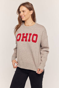 Ohio Sweater - Silvery Grey/Cherry