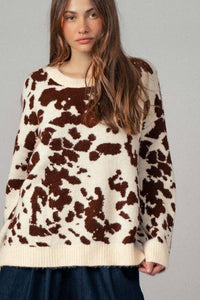Cow Print Sweater