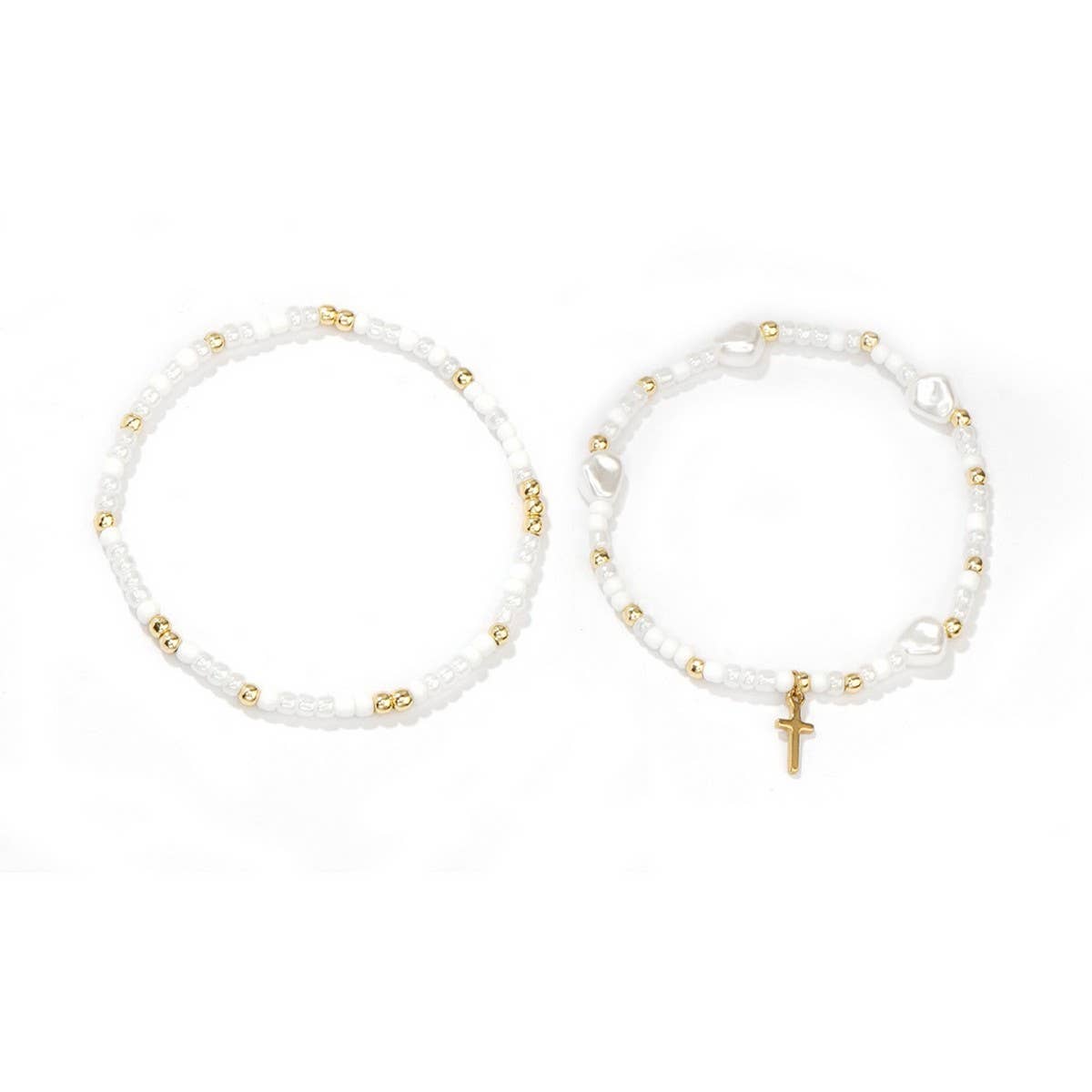 Faith &  Pearls Cross Bracelet