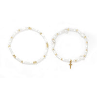 Faith &  Pearls Cross Bracelet