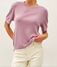 Lavender Short Sleeve Sweater