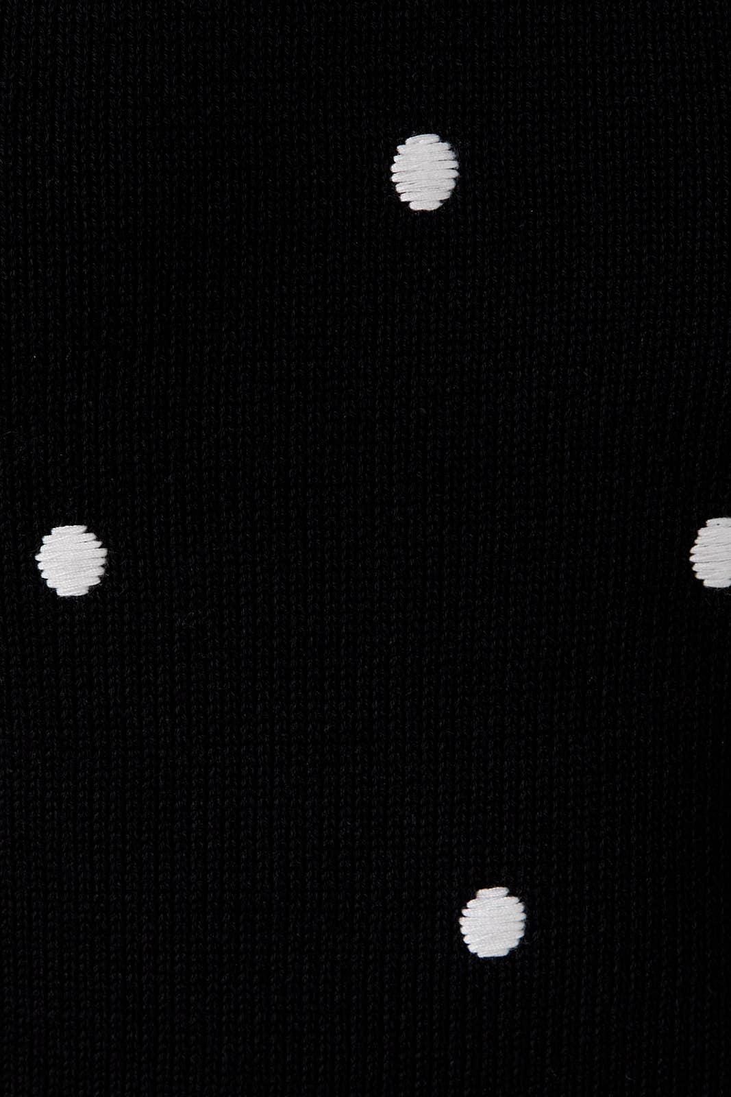Polka Dot Short Sleeve Top - Black