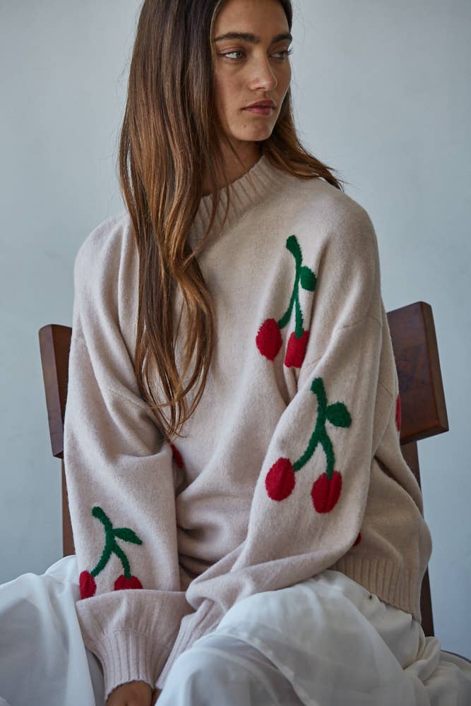 Cherry Knit Sweater
