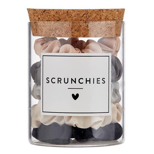 Satin Scrunchies Jar - Ivory Combo