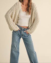 CABLE KNITTED CARDIGAN