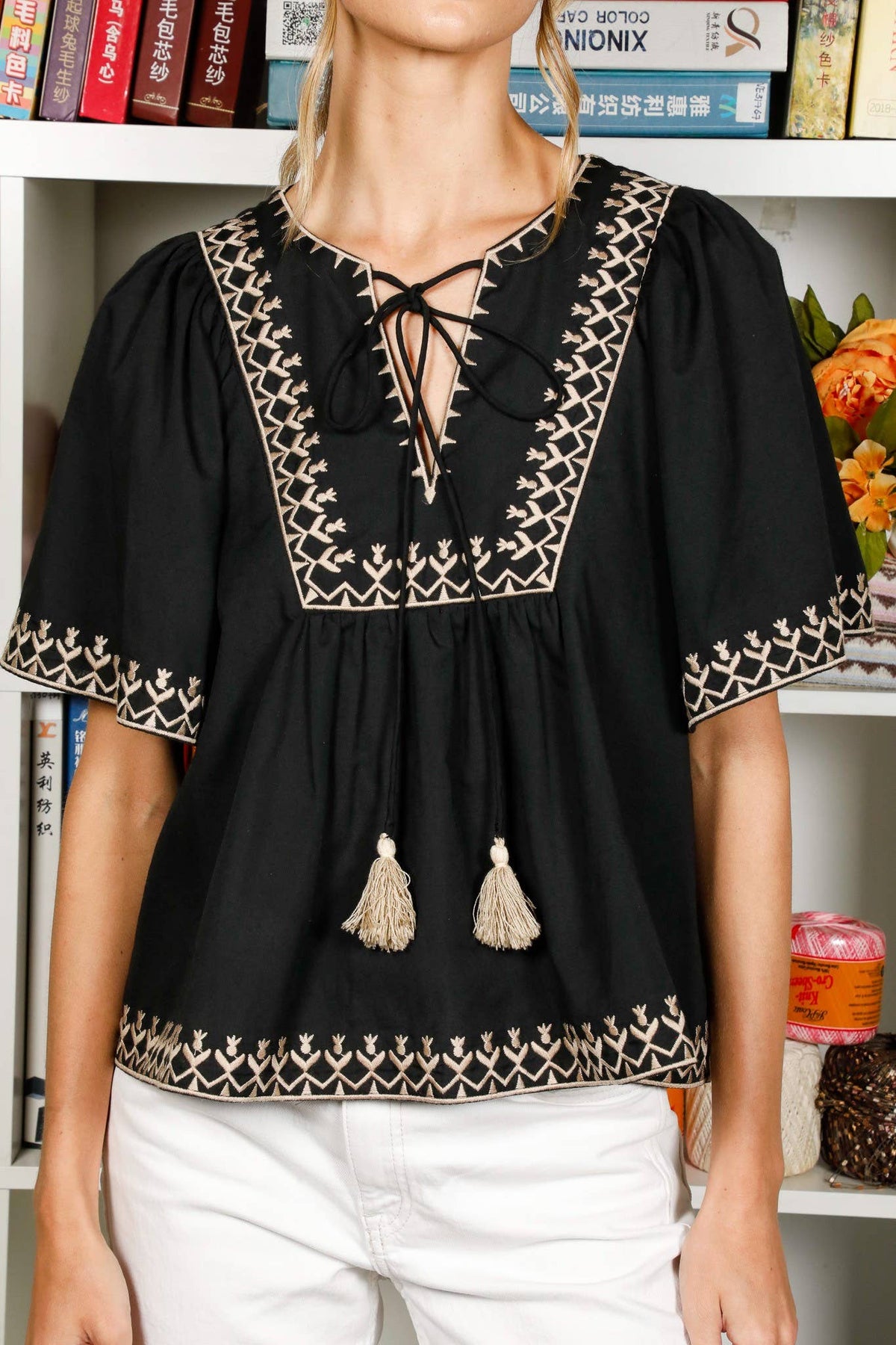 Boho Breeze Embroidered Blouse