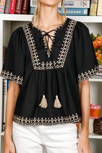 Boho Breeze Embroidered Blouse
