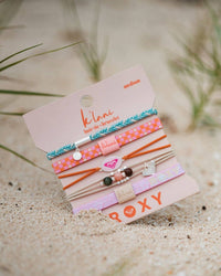 K'lani x Roxy Pink Tropics- Hair Tie Bracelet