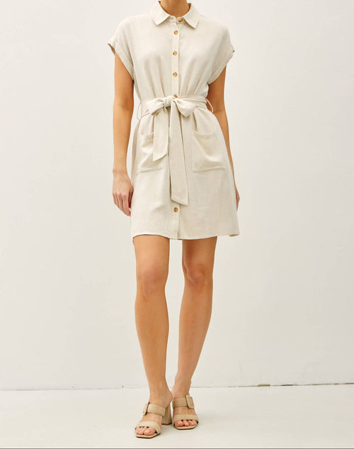 Coastal Linen Shirt Dress