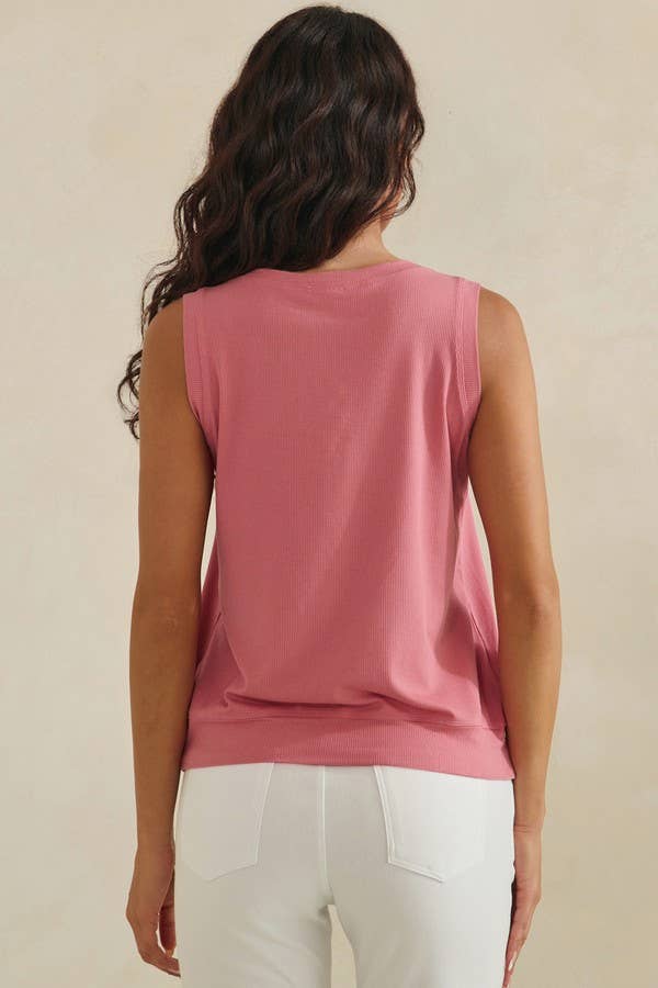 Ribbed Relaxed V-Neck Tank Top