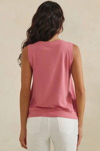 Ribbed Relaxed V-Neck Tank Top