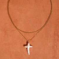 Freshwater Pearl Cross Necklace