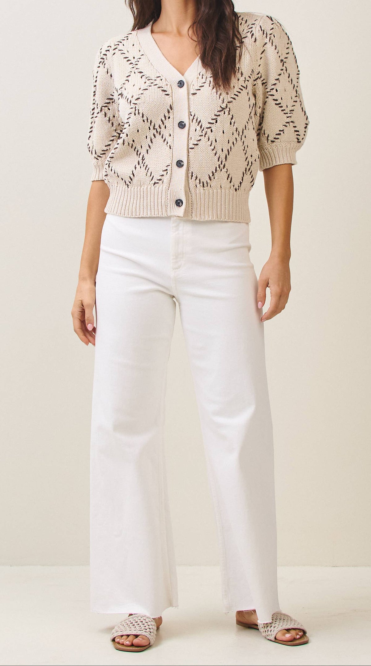 Diamond Short Sleeve Cardigan