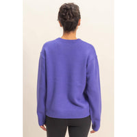 Crew Neck Purple Sweater