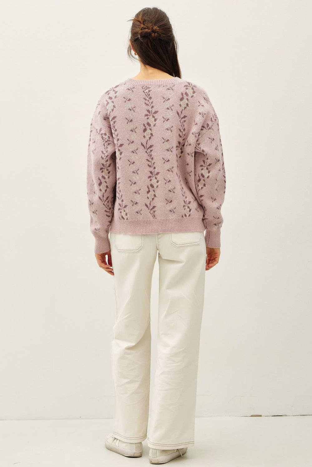 Blush Floral Jacquard Sweater