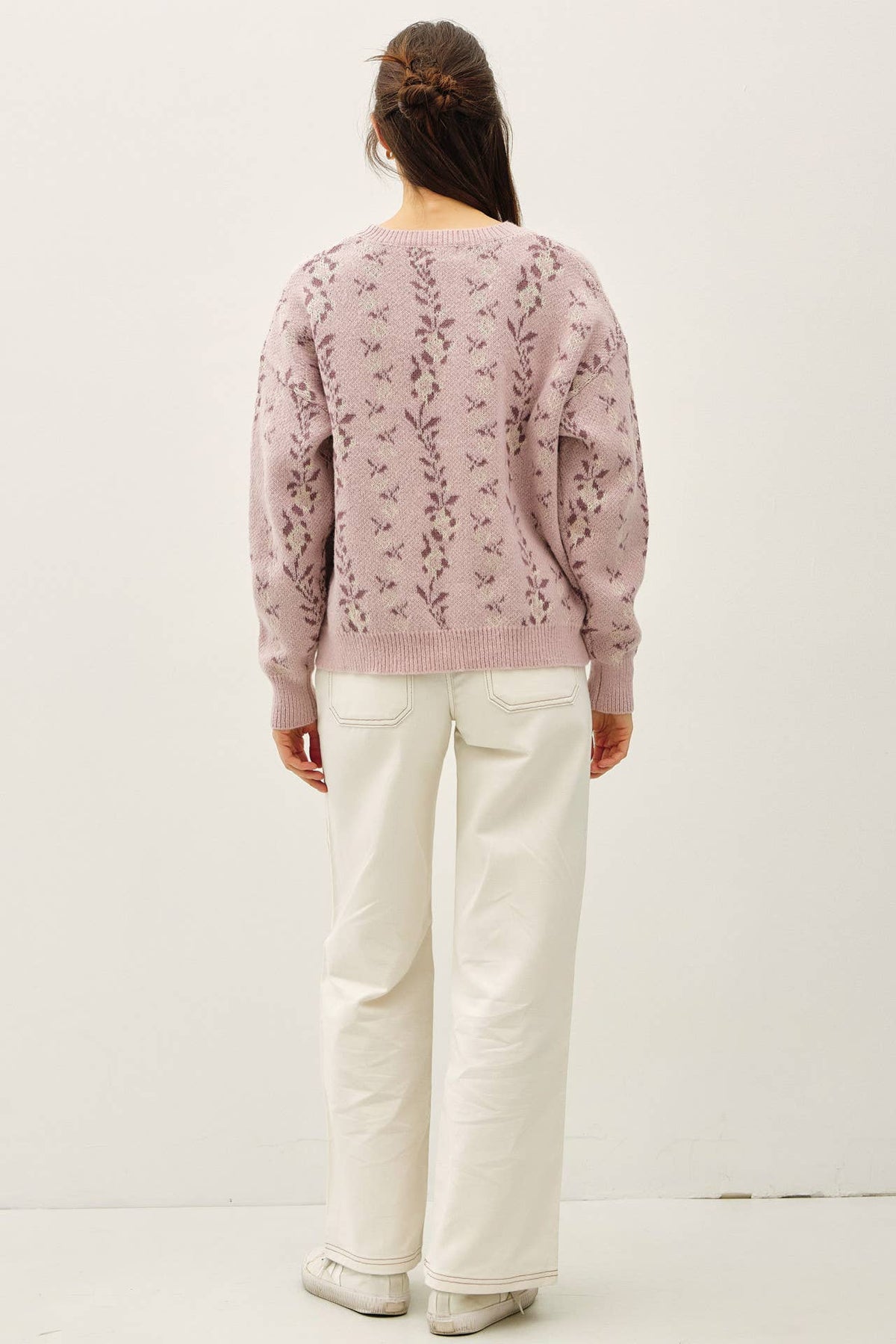 Blush Floral Jacquard Sweater