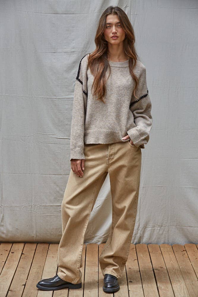 Crew Neck Mocha Sweater