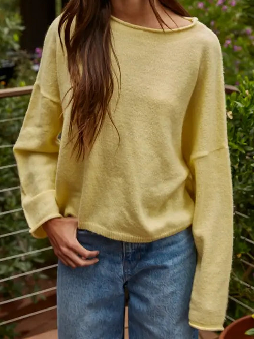 Crew Neck Royal Yellow Sweater