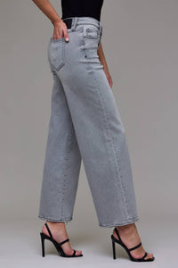 HIDDEN Light Grey Stretch Mid Rise Extra Wide leg