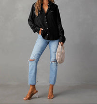 Black Button Down Denim Shirt