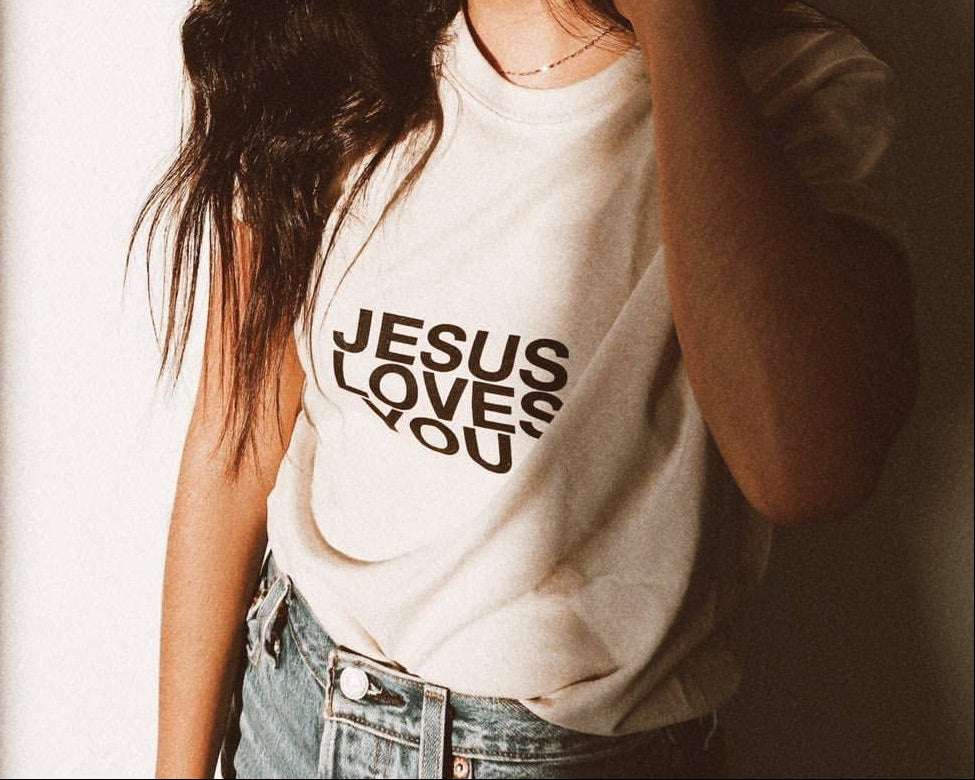 Jesus Love You Graphic Tee – Nuetral Unisex Faith Shirt