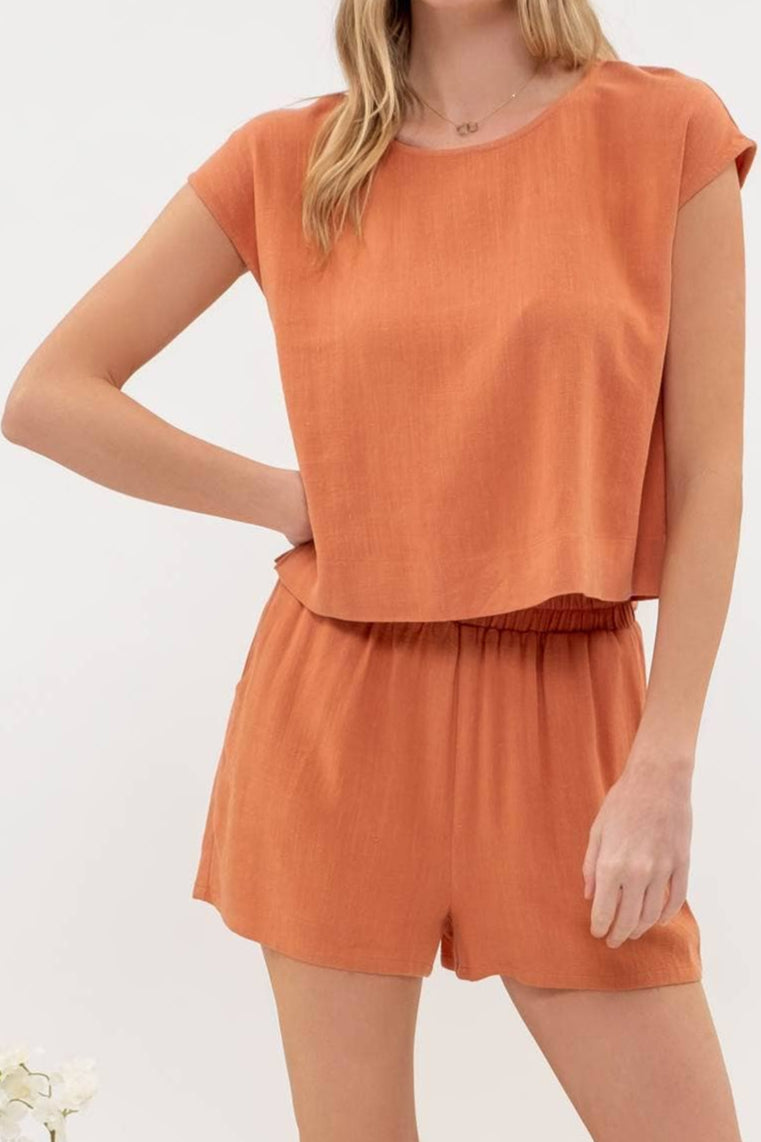 LINEN BLEND TERRACOTTA SET