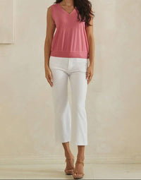 Ribbed Relaxed V-Neck Tank Top